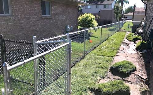 Galvanized chain-link fence, 4 ft high