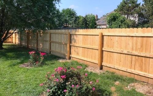 Cedar dog-ear picket fence
