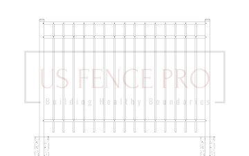 residential aluminum fence with US FENCE PRO watermark