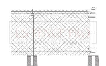 residential chain-link fence with US FENCE PRO watermark