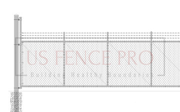 commercial fence image with US FENCE PRO Watermark