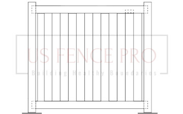 residential pvc fence with US FENCE PRO watermark